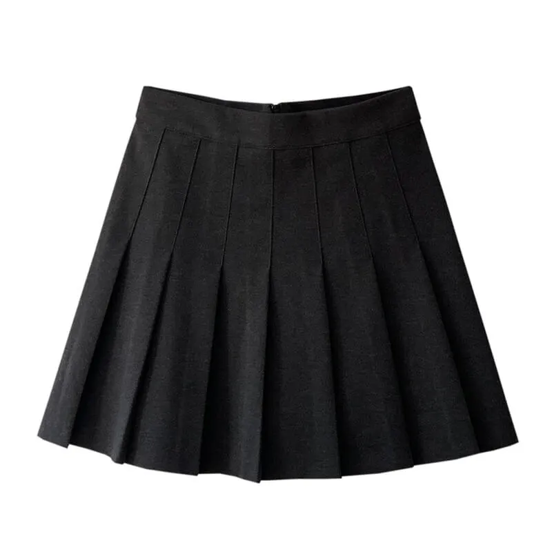 [Plus size] Winter woolen A-line pleated skirt