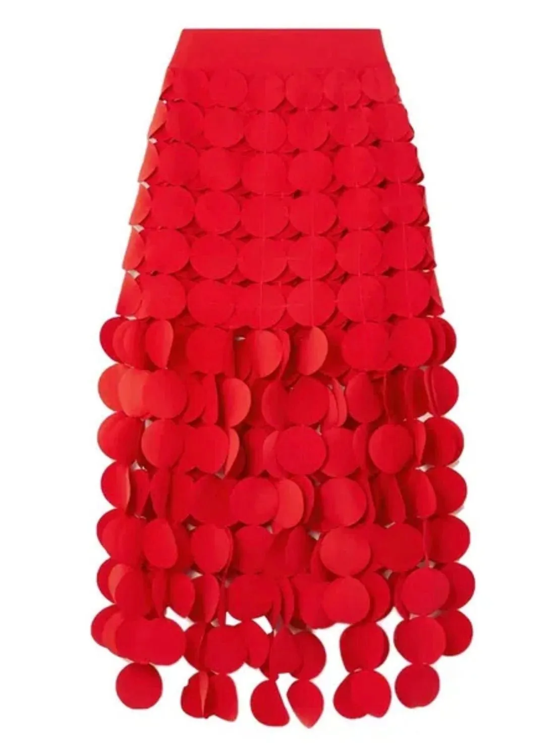 Red circles tube maxi skirt