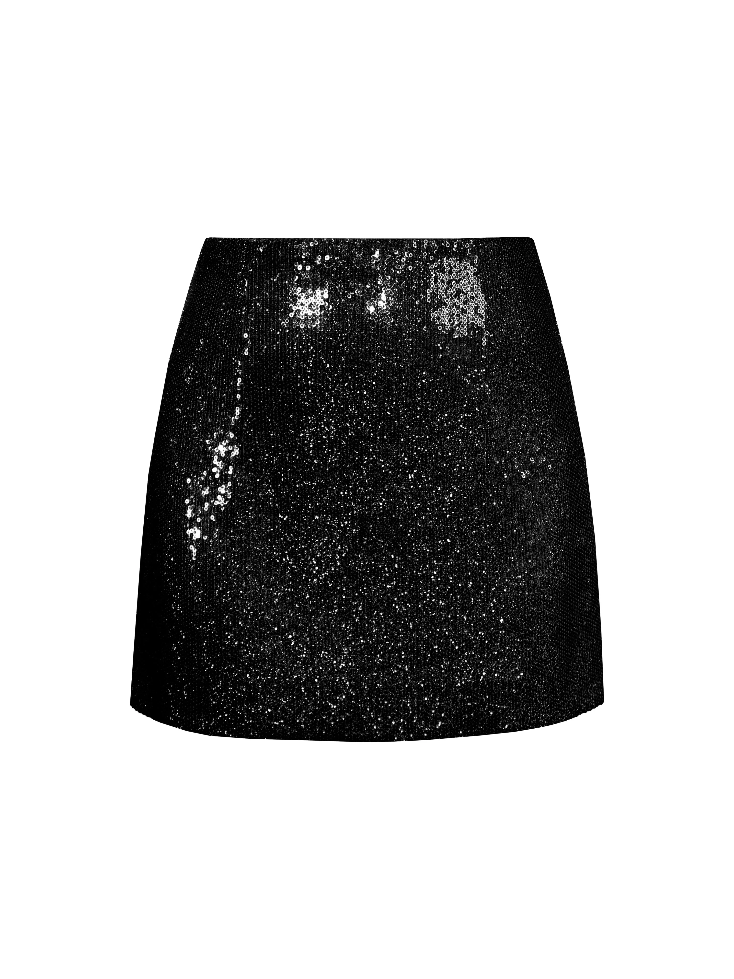 Sequined Mini A-Line Skirt