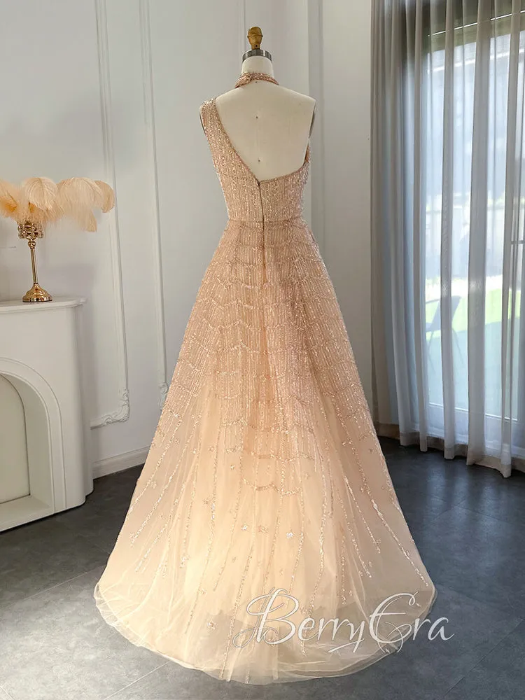 Sexy Luxury Handmade Beaded Prom Dresses, A-line Prom Dresses, 2023 Newest Prom Dresses, Evening Dresses