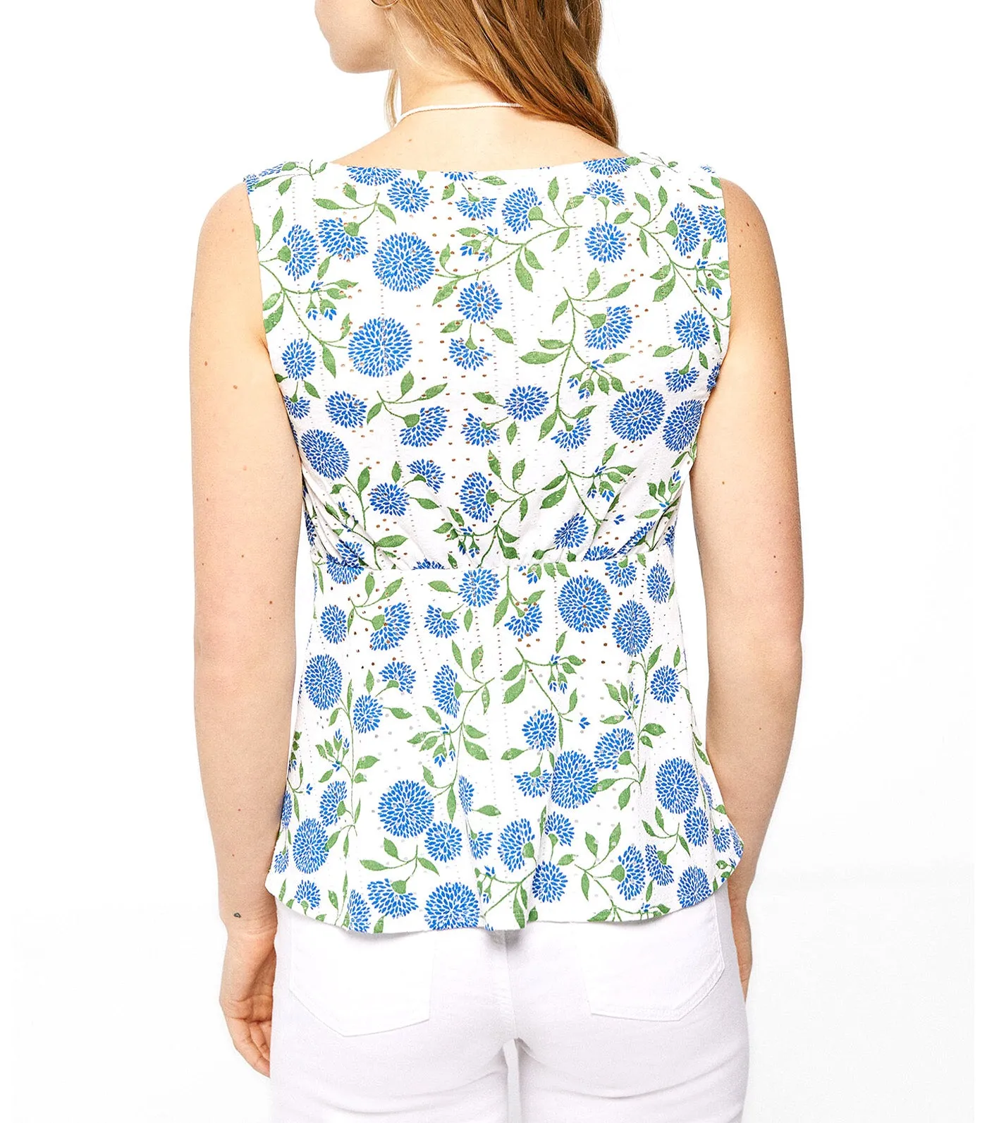 Swiss Embroidered Peplum Top Multi