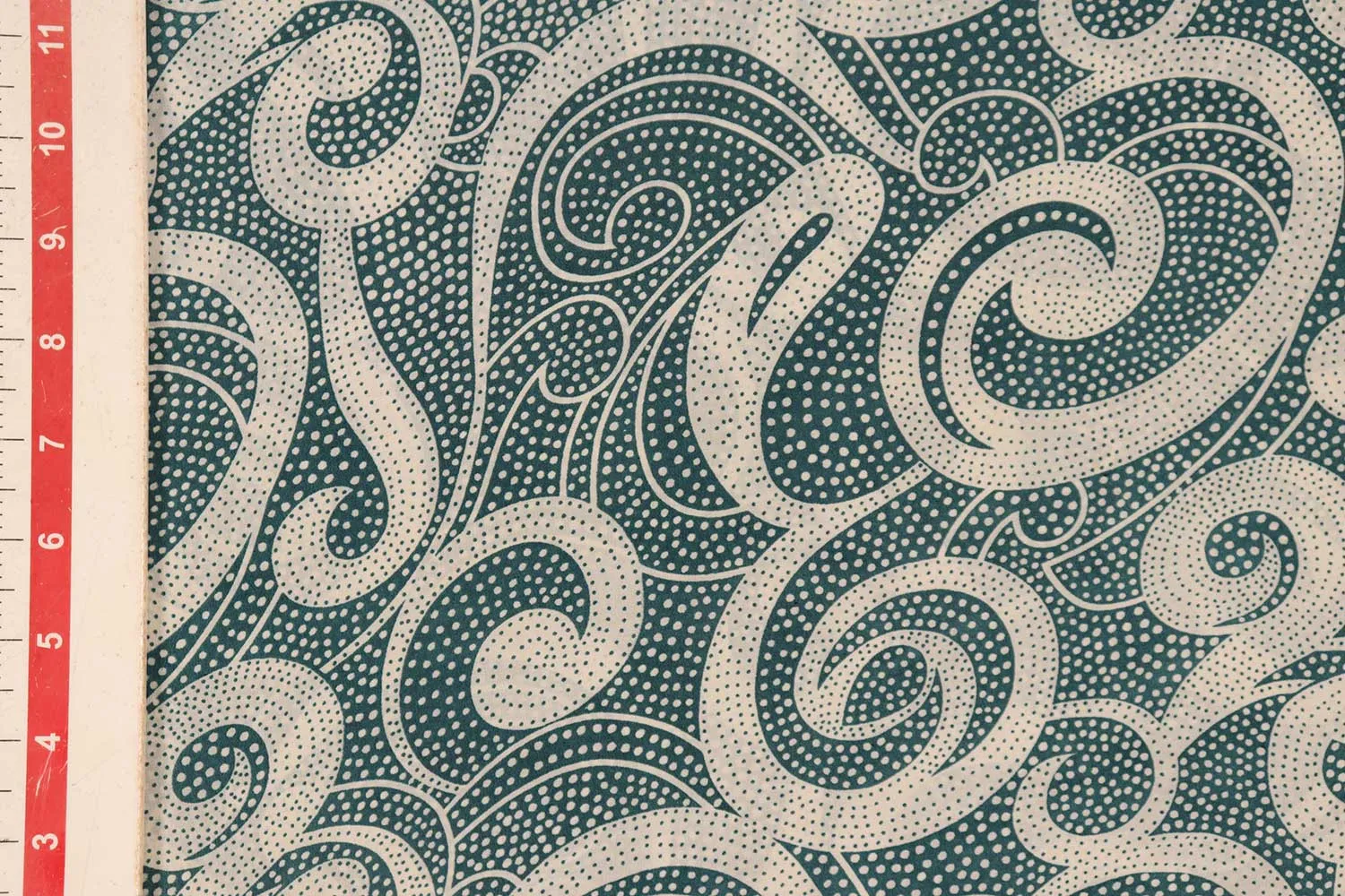 Teal & White 60 Gram Printed Silk Crepe Fabric