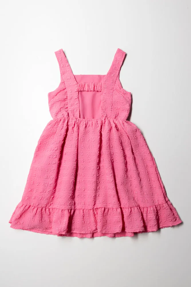 Textured Flare Dress Pink