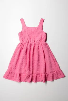 Textured Flare Dress Pink