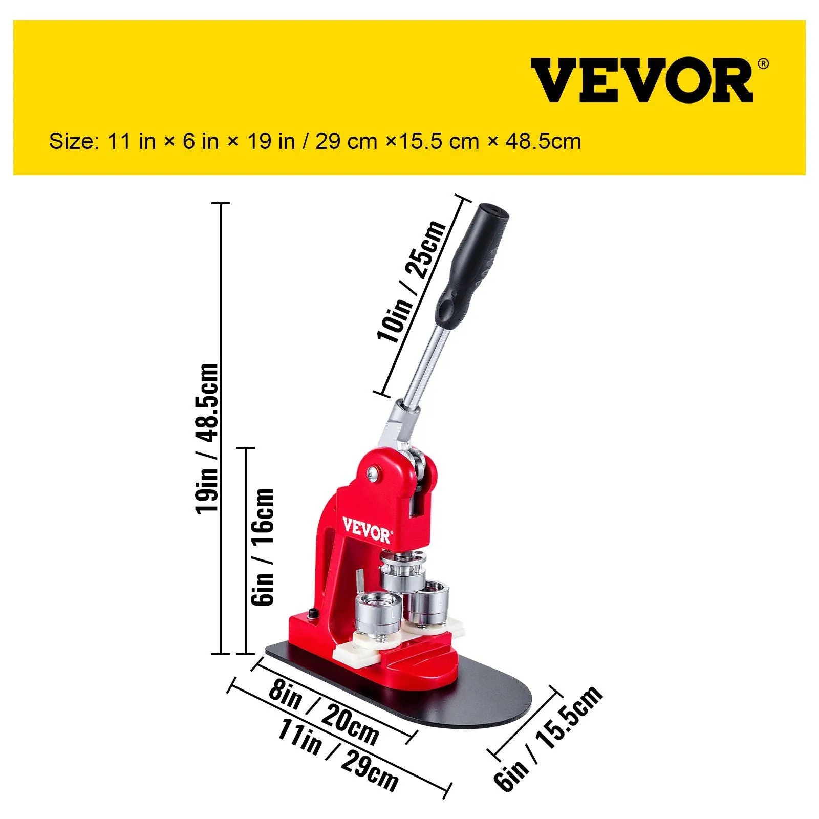 VEVOR Button Maker 1 inch Button Badge Maker 25mm Pins Punch Press Machine 499 pcs Free Button Parts   Circle Cutter (25mm 499pcs) for Halloween