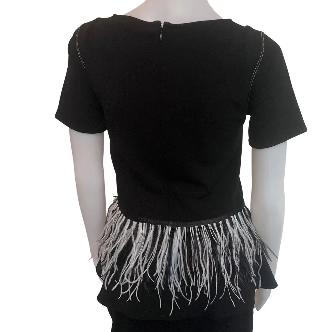 Vintage 1990s Feather Peplum Top