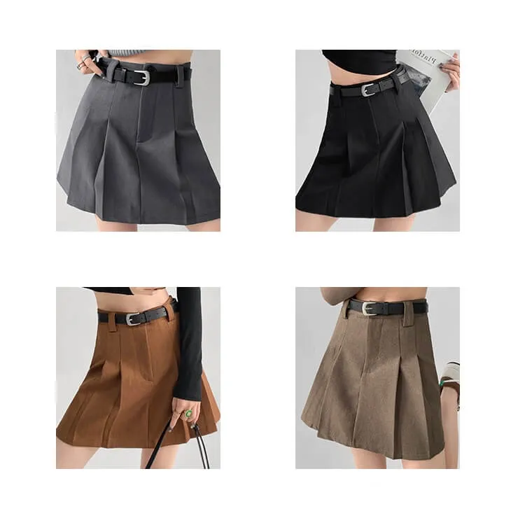 Vintage belt A-line skirt