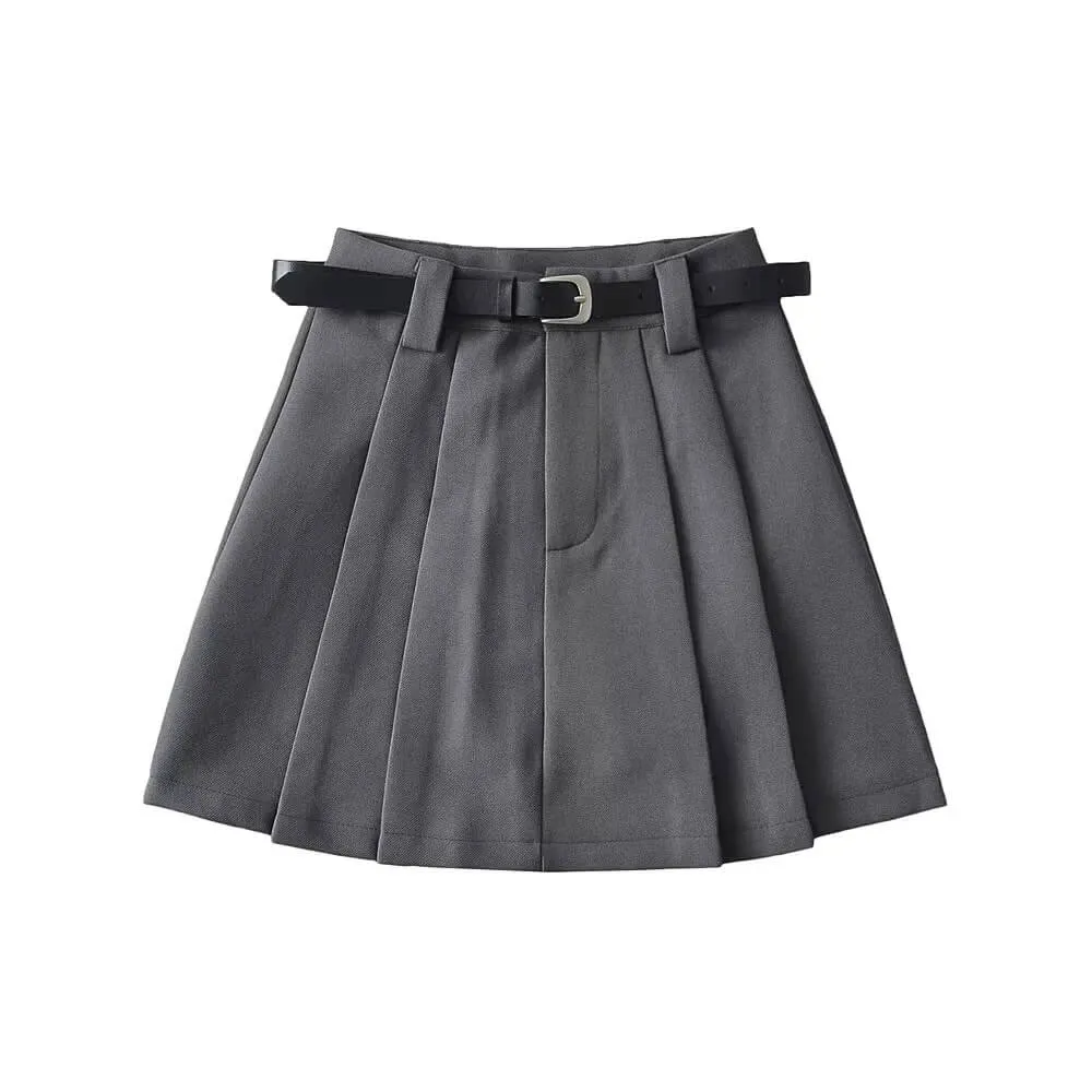 Vintage belt A-line skirt