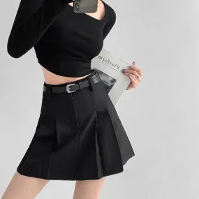 Vintage belt A-line skirt