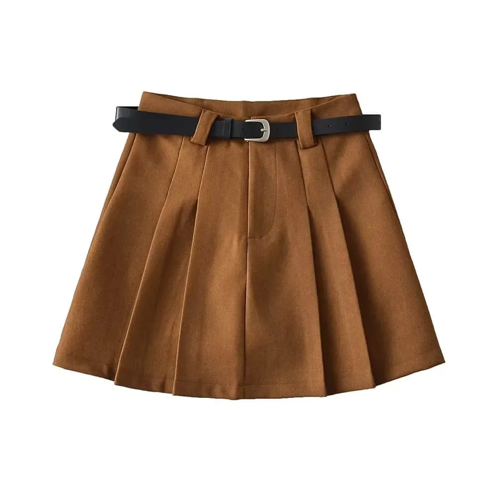 Vintage belt A-line skirt