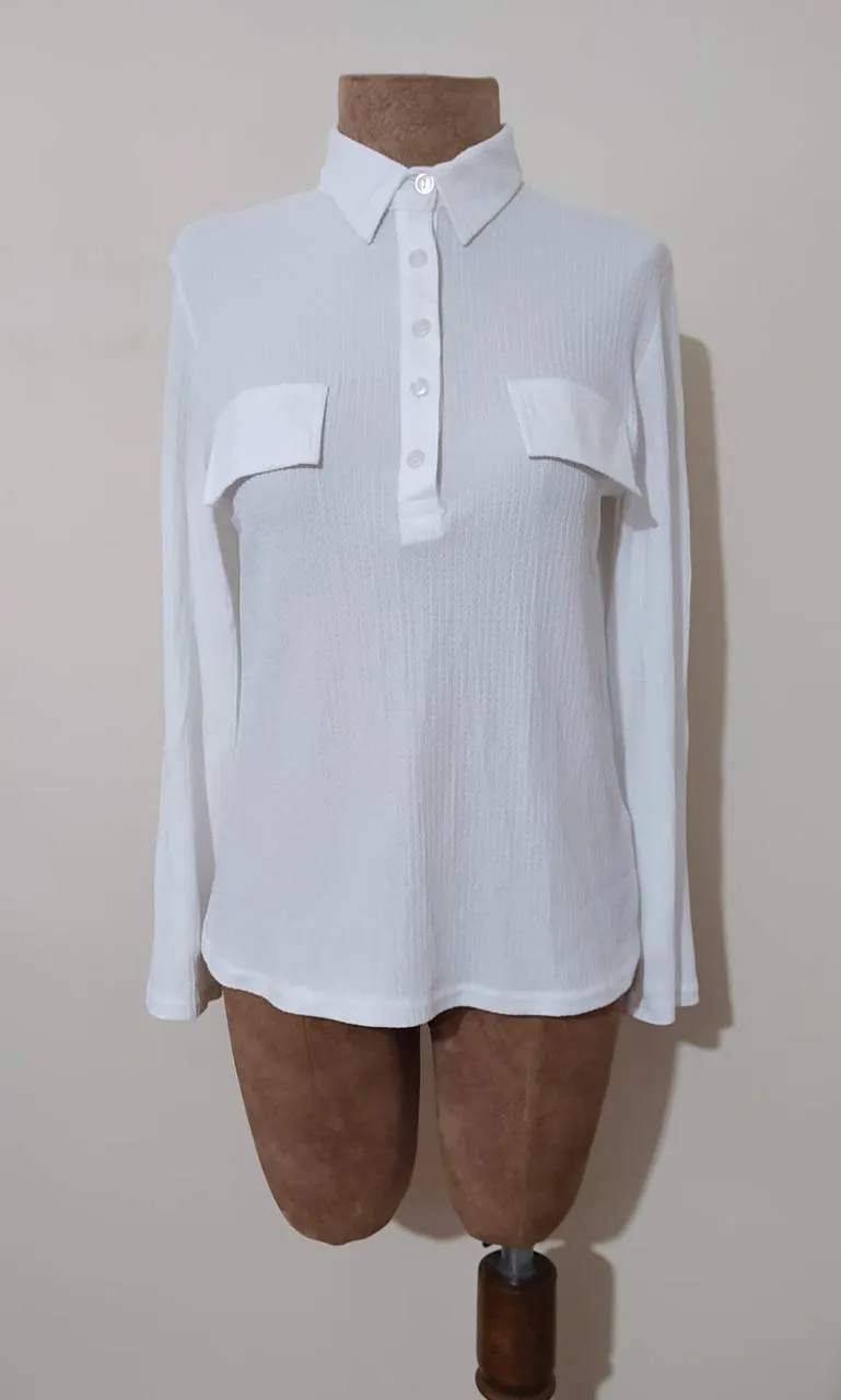 Women Half Button Blouse Tops